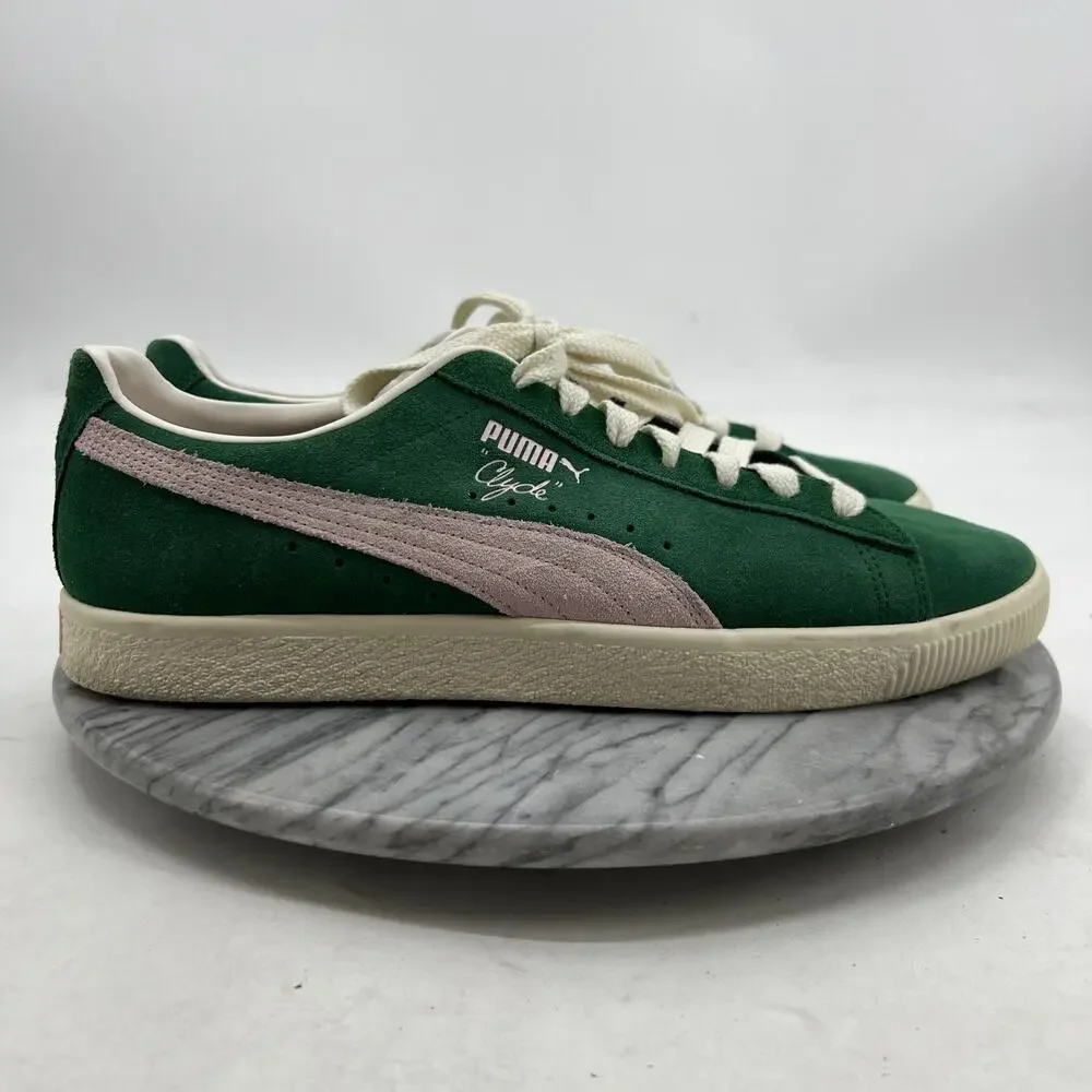 Puma Mens 13 Shoe Green Suede Clyde OG Lace Up Low Top Sneaker Retro 391962-10